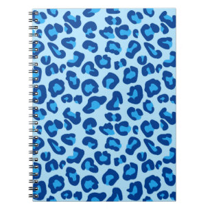 Cuaderno Impresión de leopardo en color claro a azul oscuro