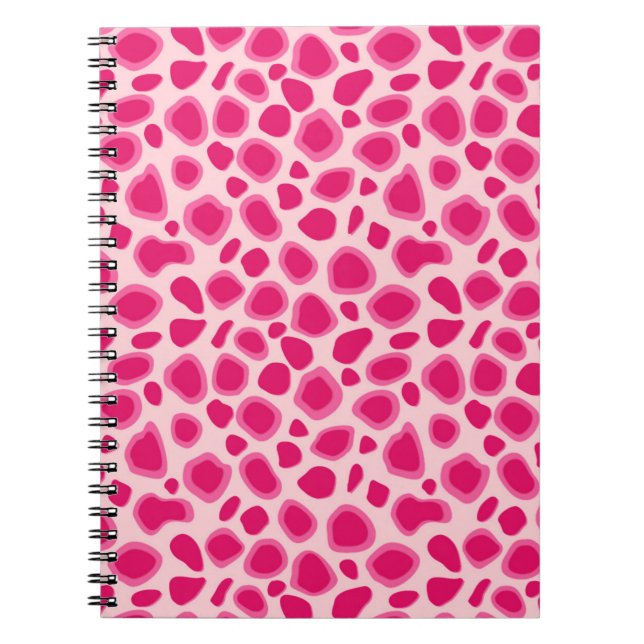 Cuaderno Impresión de leopardo - Fuchsia y rosa claro (Frente)