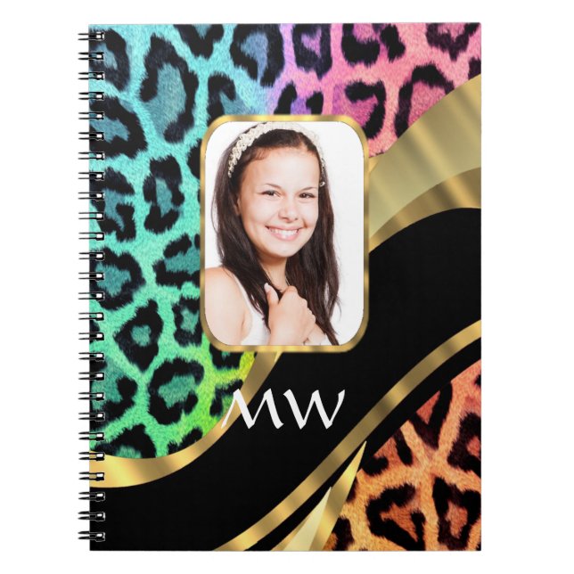 Cuaderno Impresión de leopardo multicolor (Frente)