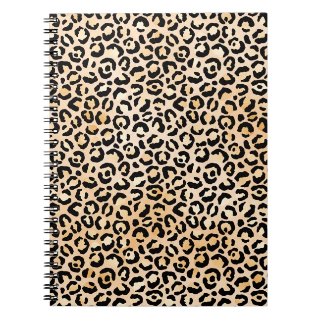 Cuaderno Impresión de leopardo negro de paginación (Frente)