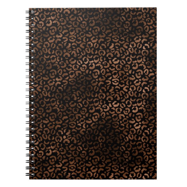 Cuaderno Impresión de Leopardo Negro Glam Brown (Frente)
