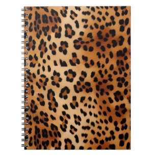 Cuaderno Impresión de leopardo negro marrón