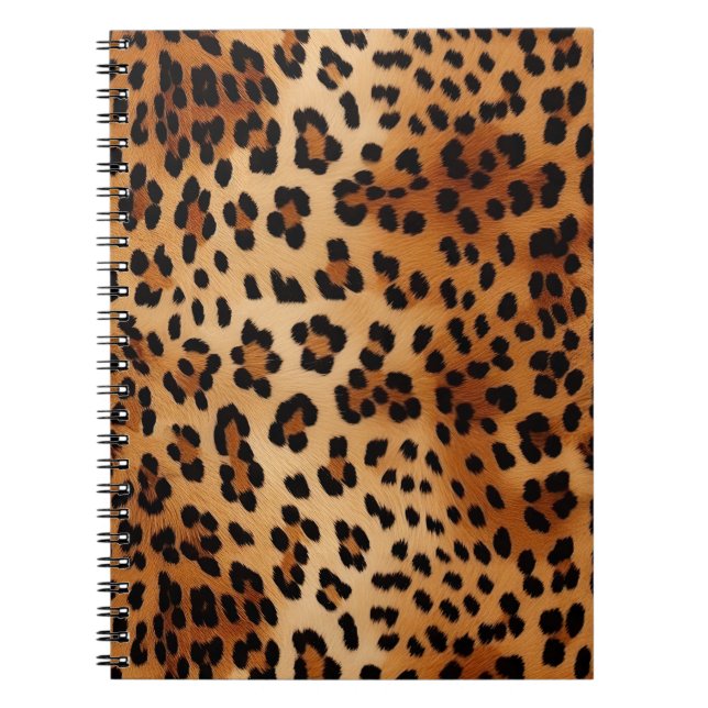 Cuaderno Impresión de leopardo negro marrón (Frente)