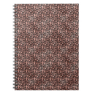 Cuaderno Impresión de Leopardo Negro Rosa