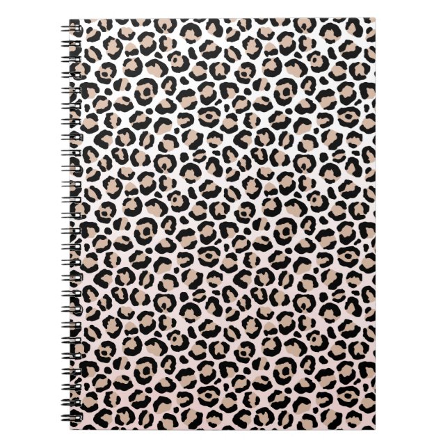 Cuaderno Impresión de leopardo negro rosa de Rubor (Frente)