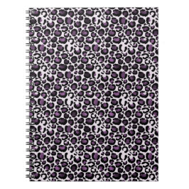 Cuaderno Impresión de leopardo púrpura negro