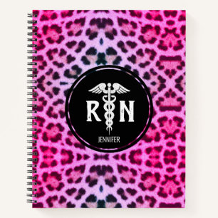 Cuaderno Impresión de leopardo púrpura rosa del Caduco M
