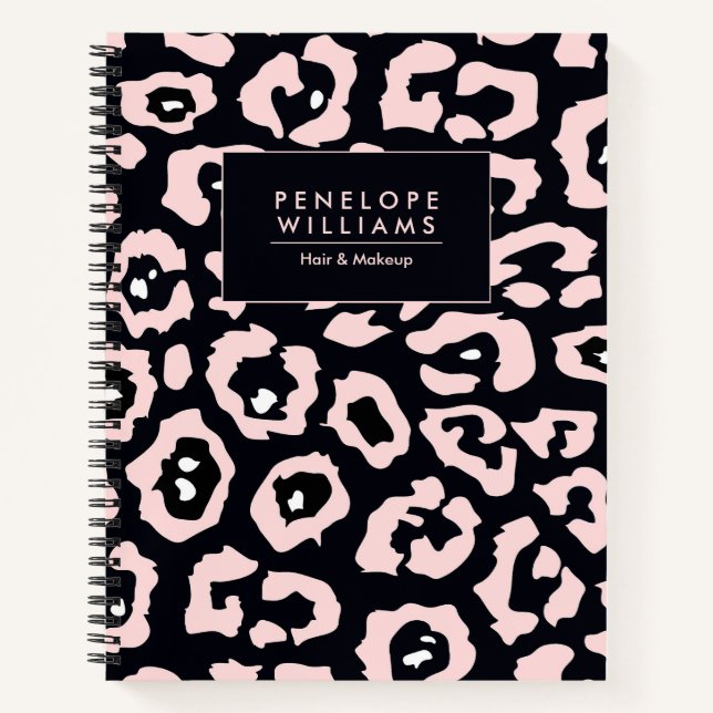 Cuaderno Impresión de leopardo rosa (Anverso)