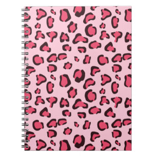 Cuaderno Impresión de Leopardo Rosa Falsa