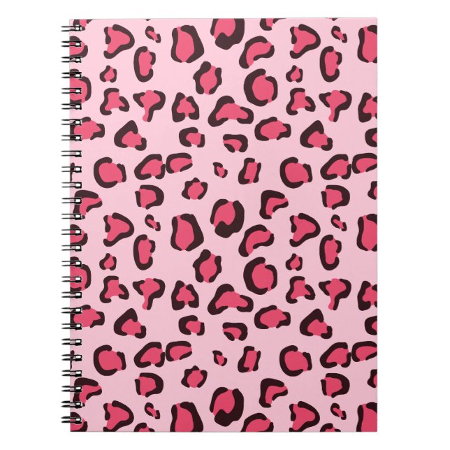 Cuaderno Impresión de Leopardo Rosa Falsa (Frente)