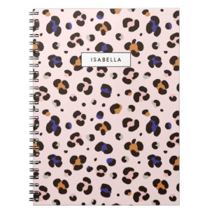 Cuaderno Impresión de leopardo rosa personalizada
