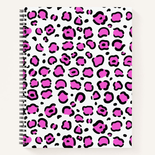 Cuaderno Impresión de leopardo rosa y blanco (Anverso)