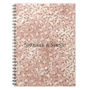 Cuaderno Impresión de leopardo rosado de Rubor Rosa de colo