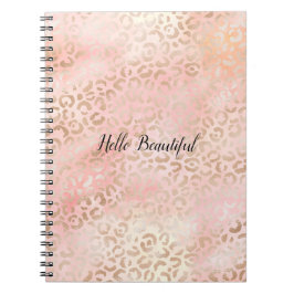 Cuaderno Impresión de leopardo Rubor de oro rosado Girly