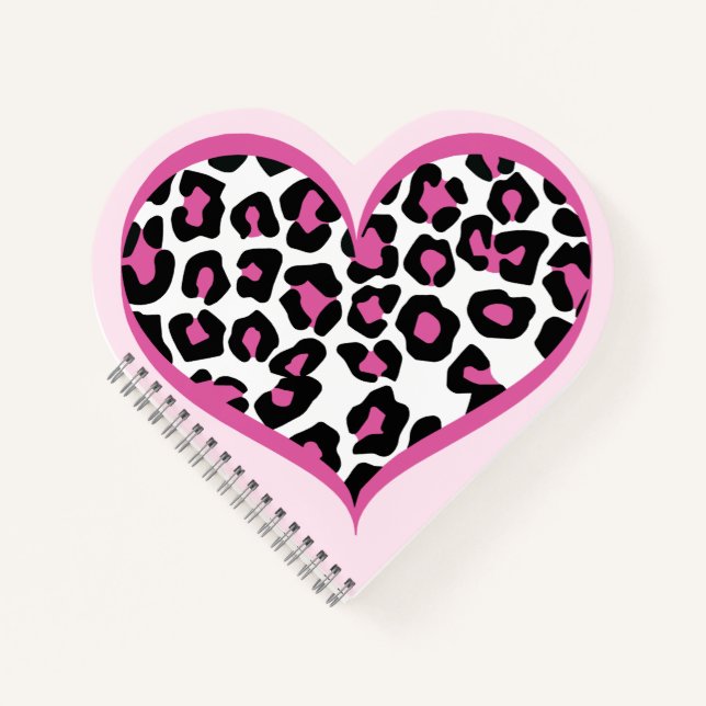 Cuaderno Impresión de leopardo salvaje en el corazón (Anverso)