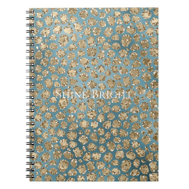 Cuaderno Impresión de leopardo verde verde verde verde azul (Frente)