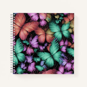 Cuaderno Impresión de mariposas coloridas