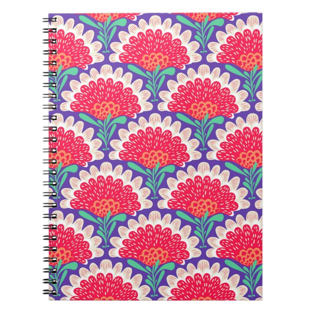 Cuaderno Impresión de Moda Boho Floral Vintage. (Frente)
