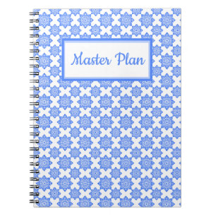 Cuaderno Impresión de mosaico azul para bloc de notas en es