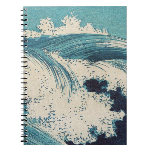 Cuaderno Impresión de océanos de olas azules japonesas anti (Frente)