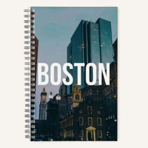 Cuaderno Impresión de paisaje urbano vintage de Boston - Ar