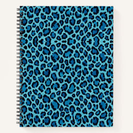 Cuaderno Impresión de patrón de piel de leopardo azul