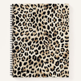 Cuaderno Impresión de patrón de piel de leopardo dorado
