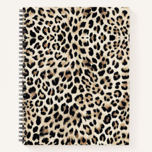 Cuaderno Impresión de patrón de piel de leopardo dorado