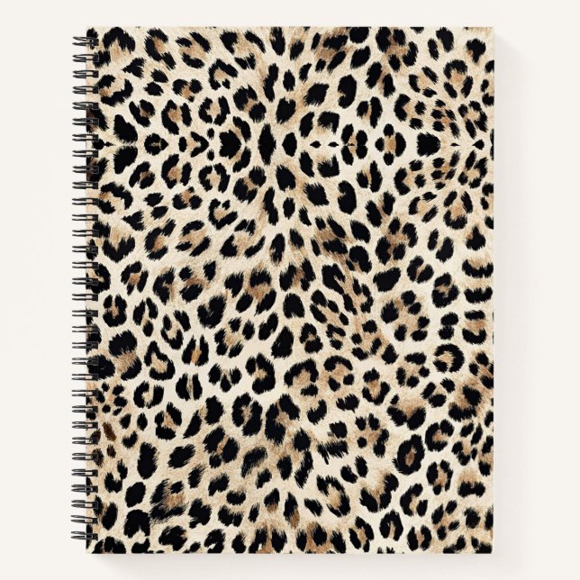 Cuaderno Impresión de patrón de piel de leopardo dorado (Anverso)