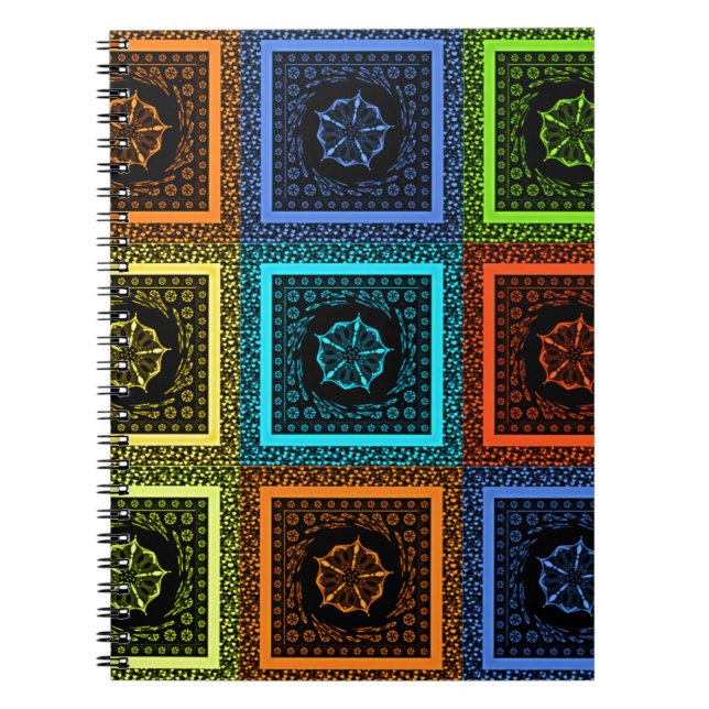 Cuaderno Impresión de patrones africanos controlados (Frente)