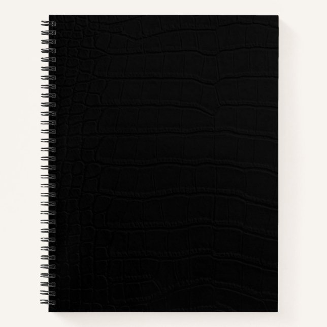 Cuaderno Impresión de piel de cocodrilo negro (Anverso)