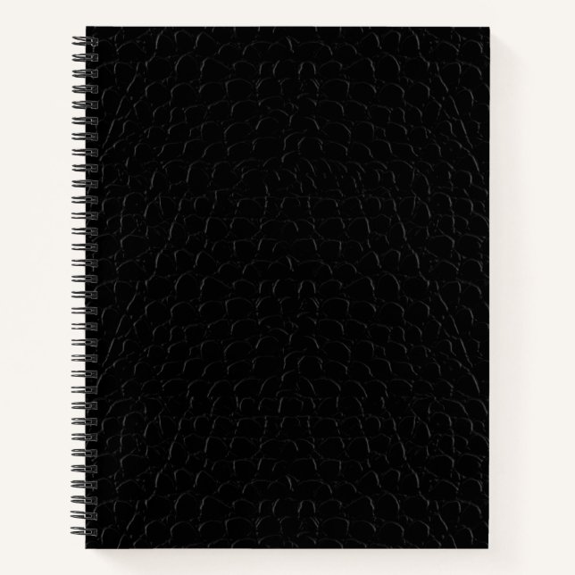 Cuaderno Impresión de piel de ligador negro (Anverso)