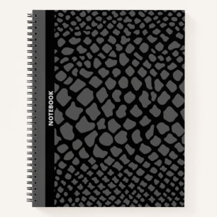 CUADERNO IMPRESIÓN DE PIEL DE SERPENTINA NEGRA Y GRIS