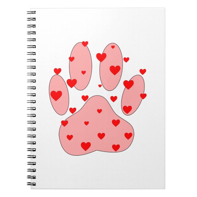 Cuaderno Impresión de pintas rosadas con corazón (Frente)