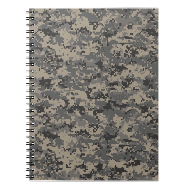 Cuaderno Impresión de píxel del ejército militar de camufla (Frente)