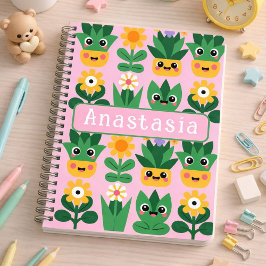 Cuaderno Impresión de planta en maceta personalizable linda