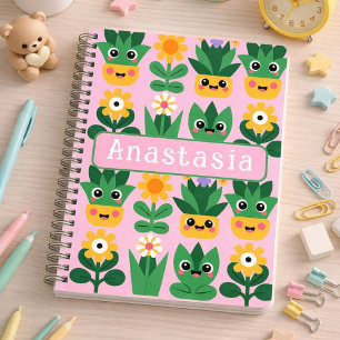 Cuaderno Impresión de planta en maceta personalizable linda
