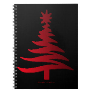 Cuaderno Impresión de plantilla de árbol de Navidad moderno