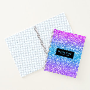 Cuaderno Impresión de purpurina falsa colorida