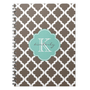 Cuaderno Impresión de Quatrefoil del marroquí de la moca y
