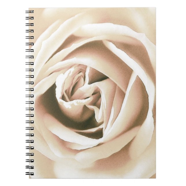 Cuaderno Impresión de rosa blanco (Frente)