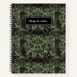 Cuaderno Impresión de serpiente verde