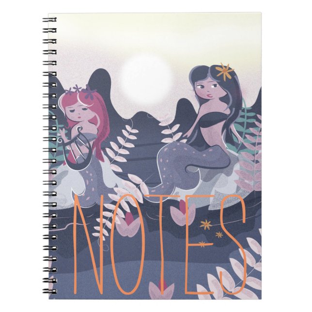 Cuaderno Impresión de sirena vintage (Frente)