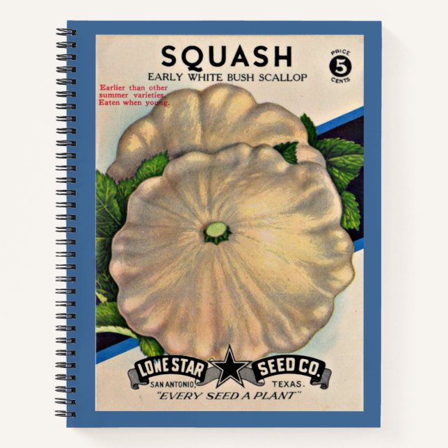 Cuaderno Impresión de squash blanco sobre paquetes de semil (Anverso)
