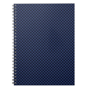 Cuaderno Impresión de tejido de fibra de carbono azul real