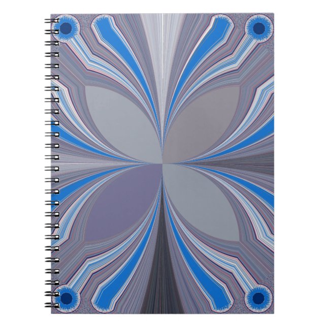Cuaderno Impresión de texturas de puntos de polka gris azul (Frente)