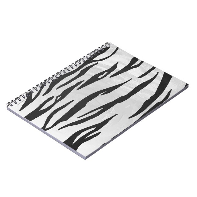 Cuaderno Impresión de tigre en blanco y negro (Lado Izquierdo)