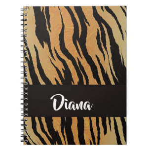 Cuaderno Impresión de tigre marrón y negro