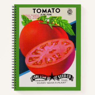 Cuaderno Impresión de tomate en paquetes de semillas de los