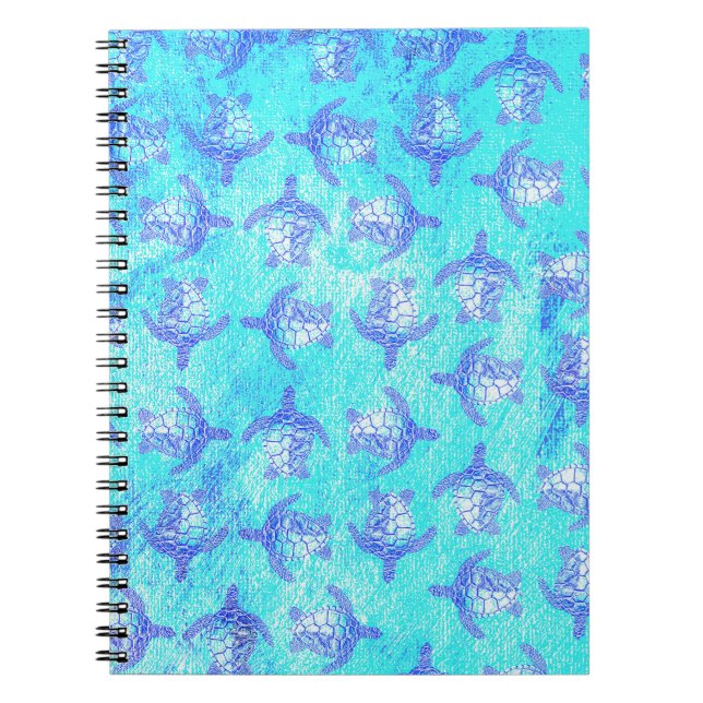 Cuaderno Impresión de tortuga azul (Frente)
